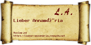 Lieber Annamária névjegykártya